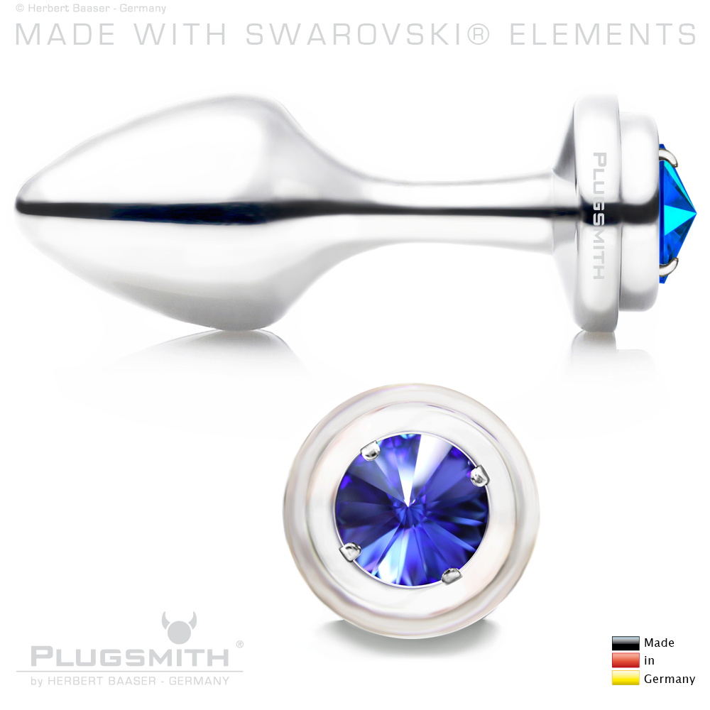 PLUGSMITH Jewel Butt PlugSilver Star MediumSapphire PLUGSMITH by Herbert Baaser Germany